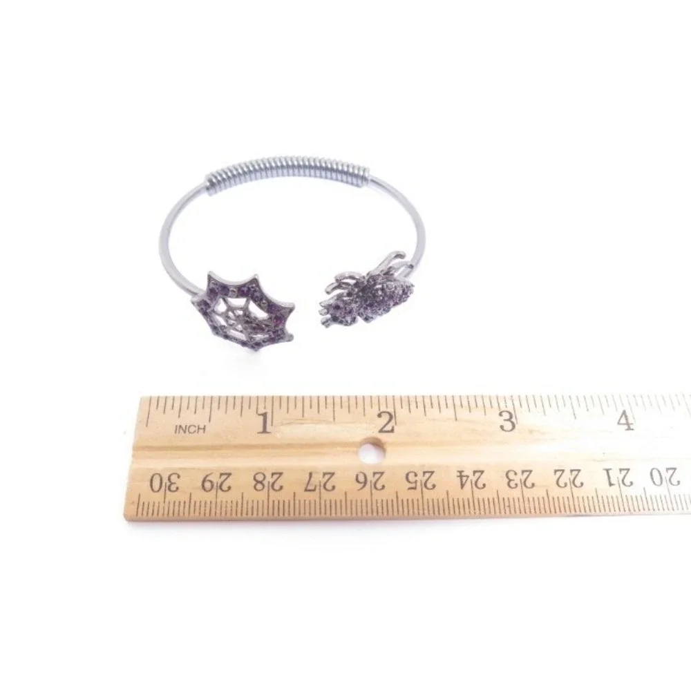 Spider Web Red Rhinestone‎ Cuff Bracelet